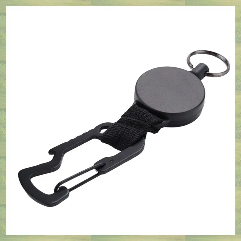 N15R-9 Pack Retractable Keychain - Heavy Duty Badge Holder Reel With Multitool Carabiner Clip,Key Ring With Steel Wire Cord