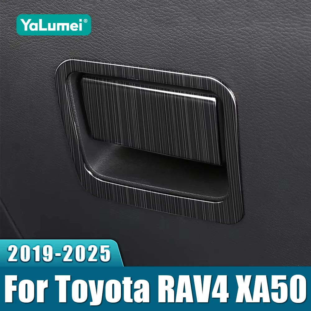 Für Toyota RAV4 XA50 2019-2021 2022 2023 2024 2025 Hybrid Edelstahl Auto-Aufbewahrungsbox Beifahrergriff-Abdeckung Zierleisten Aufkleber