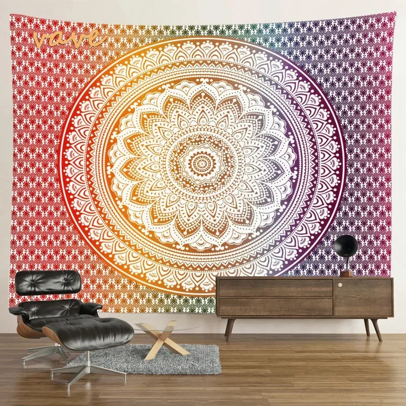 VIKAMA Wandteppich im Bohemian-Stil Lebendige Farben Exquisite Muster Wohnzimmer & Schlafzimmer Wanddekoration Raumdekoration