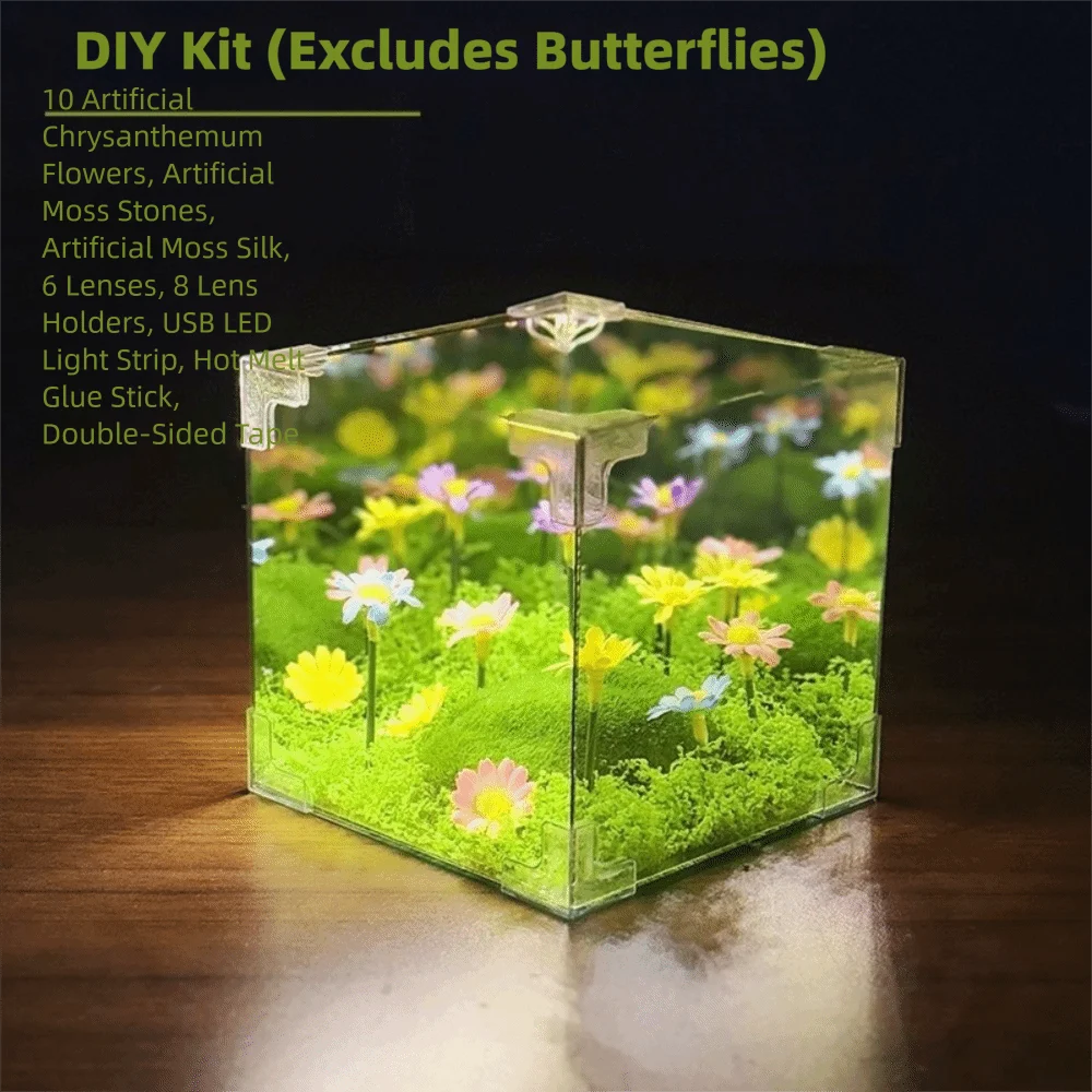 DIY Night Light Lamp Unfinished Products Handmade Mini Night Light Materials Plug-And-Play Square-shaped Lights Home Decoration