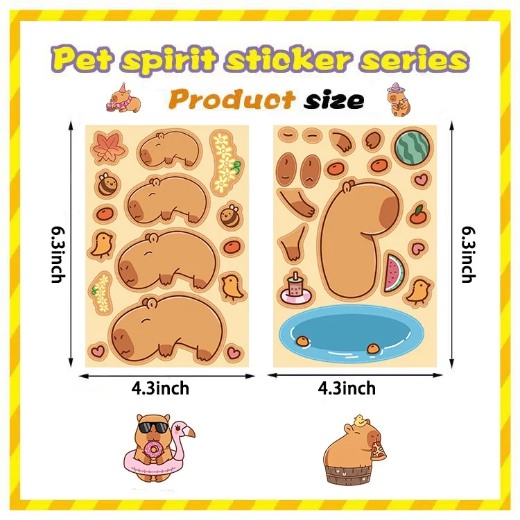 8PCS Cartoon Water Porpoise Make a Face Graffiti Stickers For Helmet Bicycle Hand Account Pencil Case Peel Joy Sticker Store