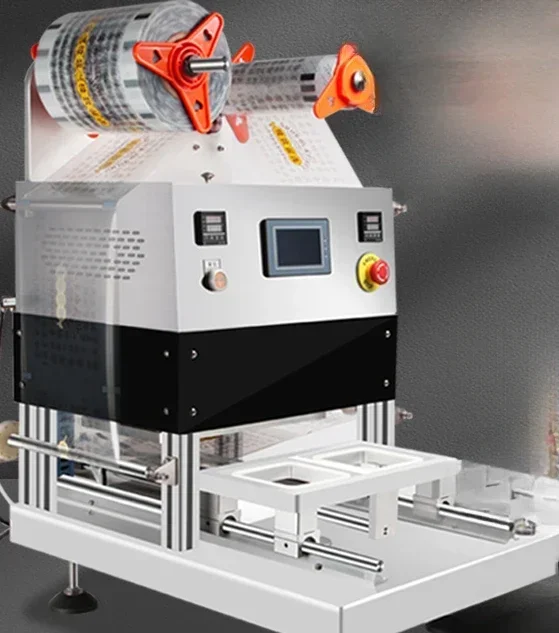 Full-automatic fast food box sealing machine modified atmosphere commercial fresh-locking box nitrogen filling fresh-keeping Hot