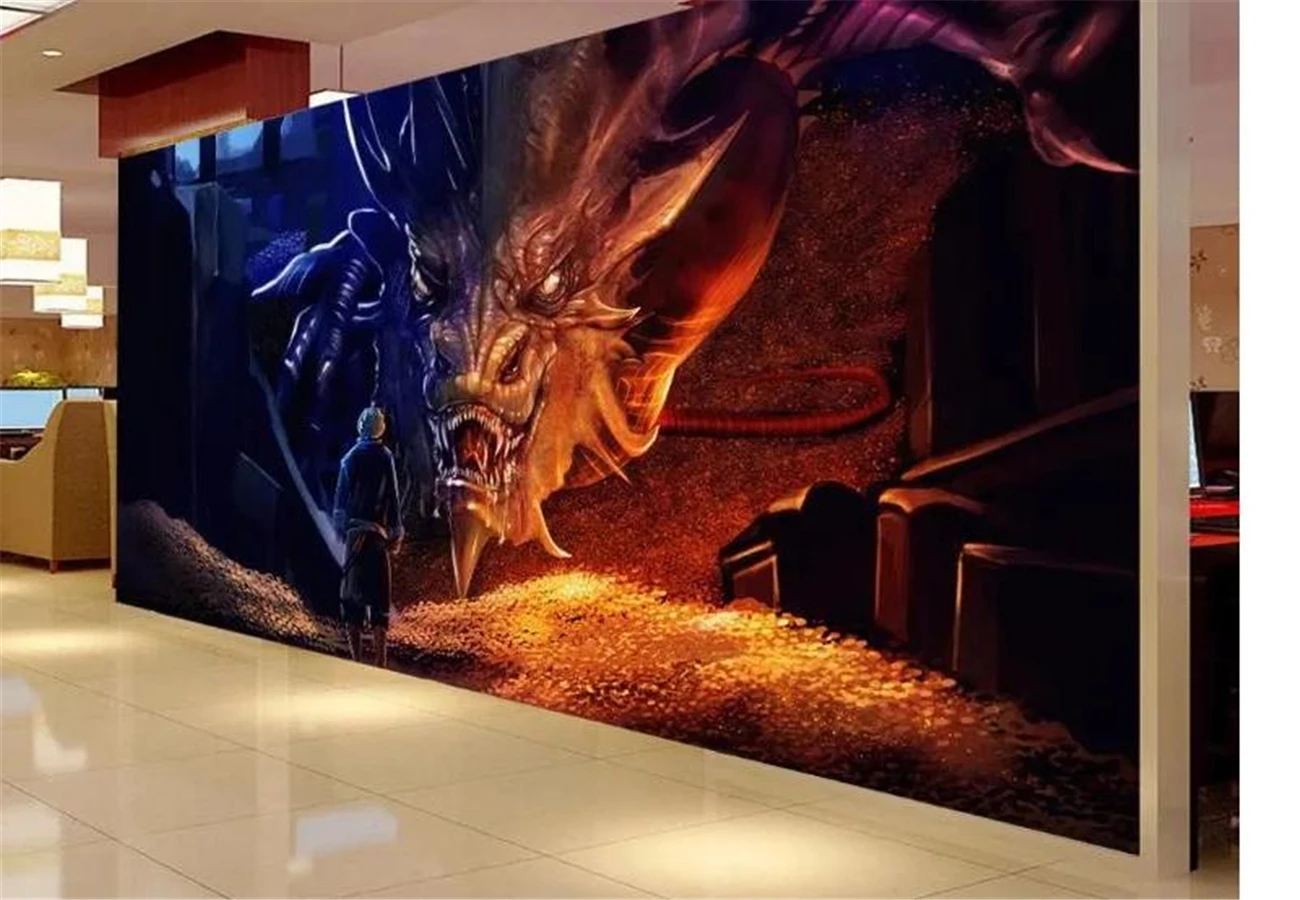 Custom photo murals dragon wall paper for living room papel de paede Pterosaur dinosaur mural wallpaper background TV flooring