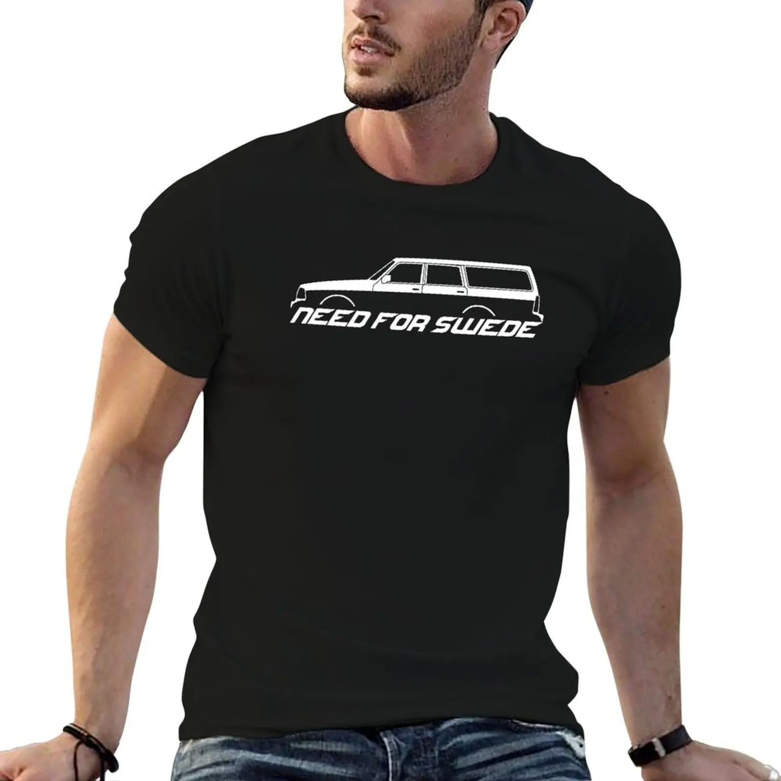 Need For Swede - 240 wagon T-Shirt Daily Casual Short Sleeve Tee Shirt
