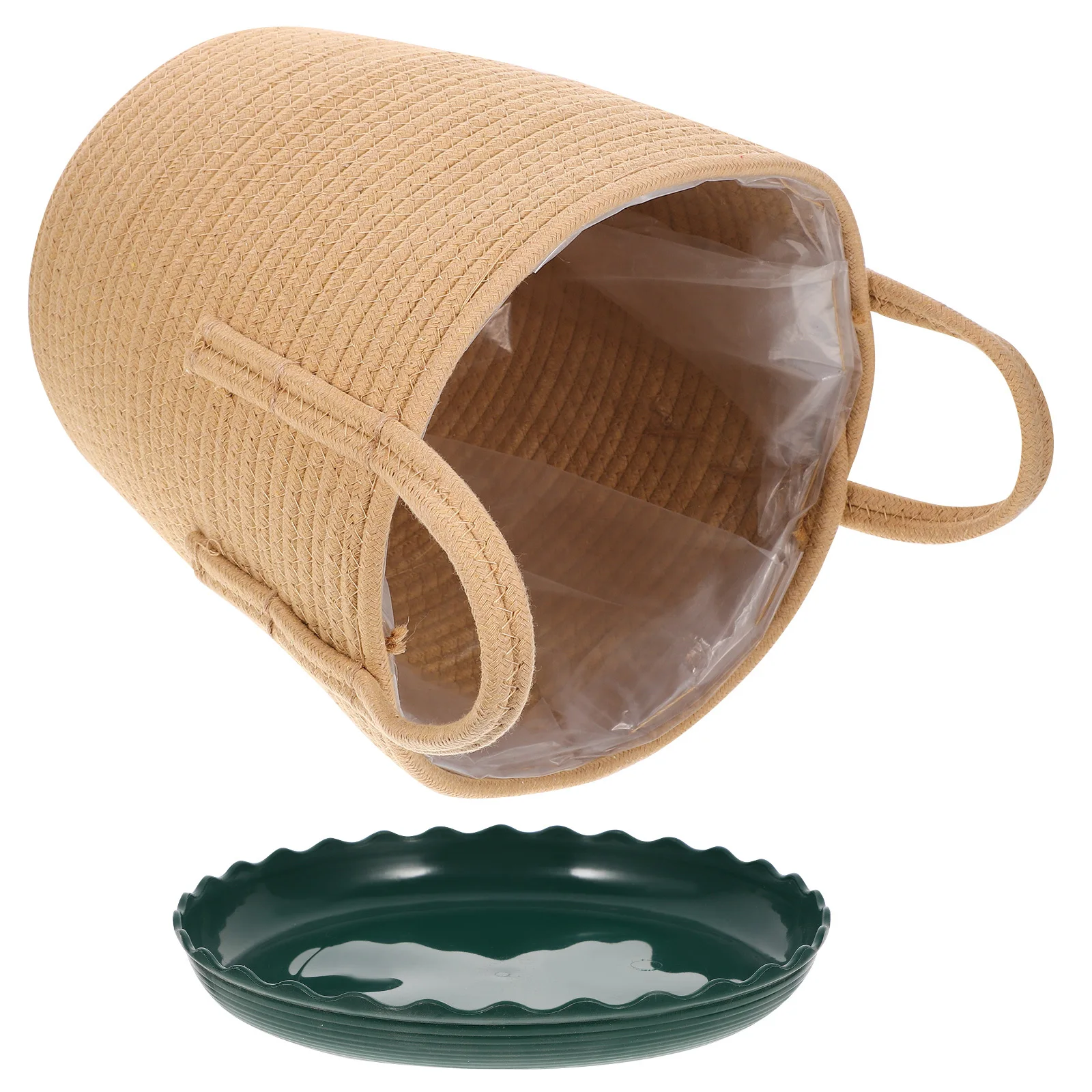 

Cotton Thread Woven Basket 1Set Simple Elegant Storage Container Practical Sundries Organizer for Bedroom Living Room