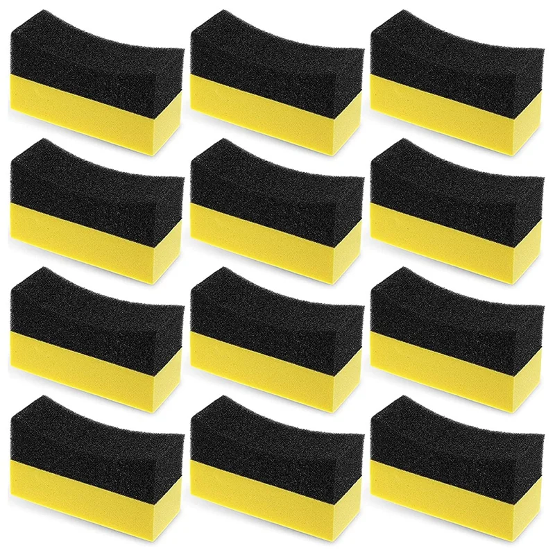 12 Pieces Tire Contour Dressing Applicator Pads Color Polishing Sponge Wax Buffing Pads Tire Shine Applicator Pads