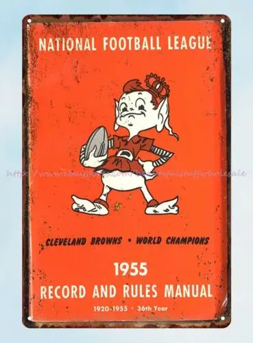 outdoor art lodge 1955 football Record & Rules Manual  tin sign