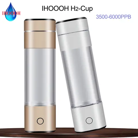 충전식 미니 수소 발생기 – IHOOOH H2-Cup 전기 분해 이온화 장치, 5000PPB 수소수 생성, 노화 방지, 순수 H2