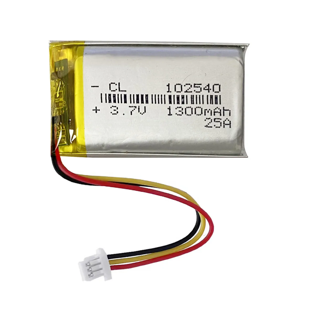 3.7V 1300mAh 102540 4.81Wh Li-Polymer Li Battery Thermistor 3 Wires JST 3Pin 1.0mm Plug For Driving Recorder GPS DashCam Satnav