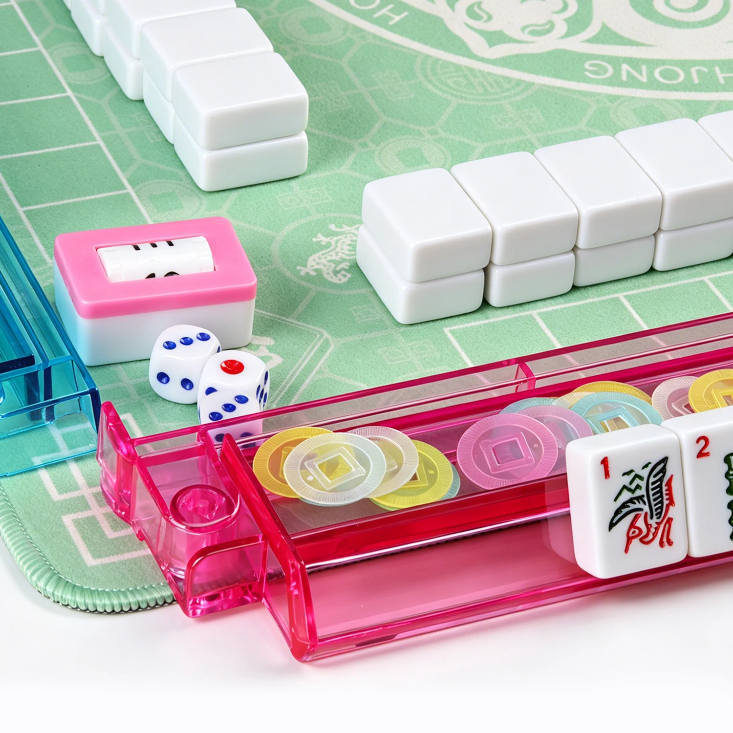 Picture 5: Mahjong Racks with Pushers, Mahjong Racks with Pushers Set of 4, PC Material, Modern American Tile Racks, for 1.2-inch Mahjong