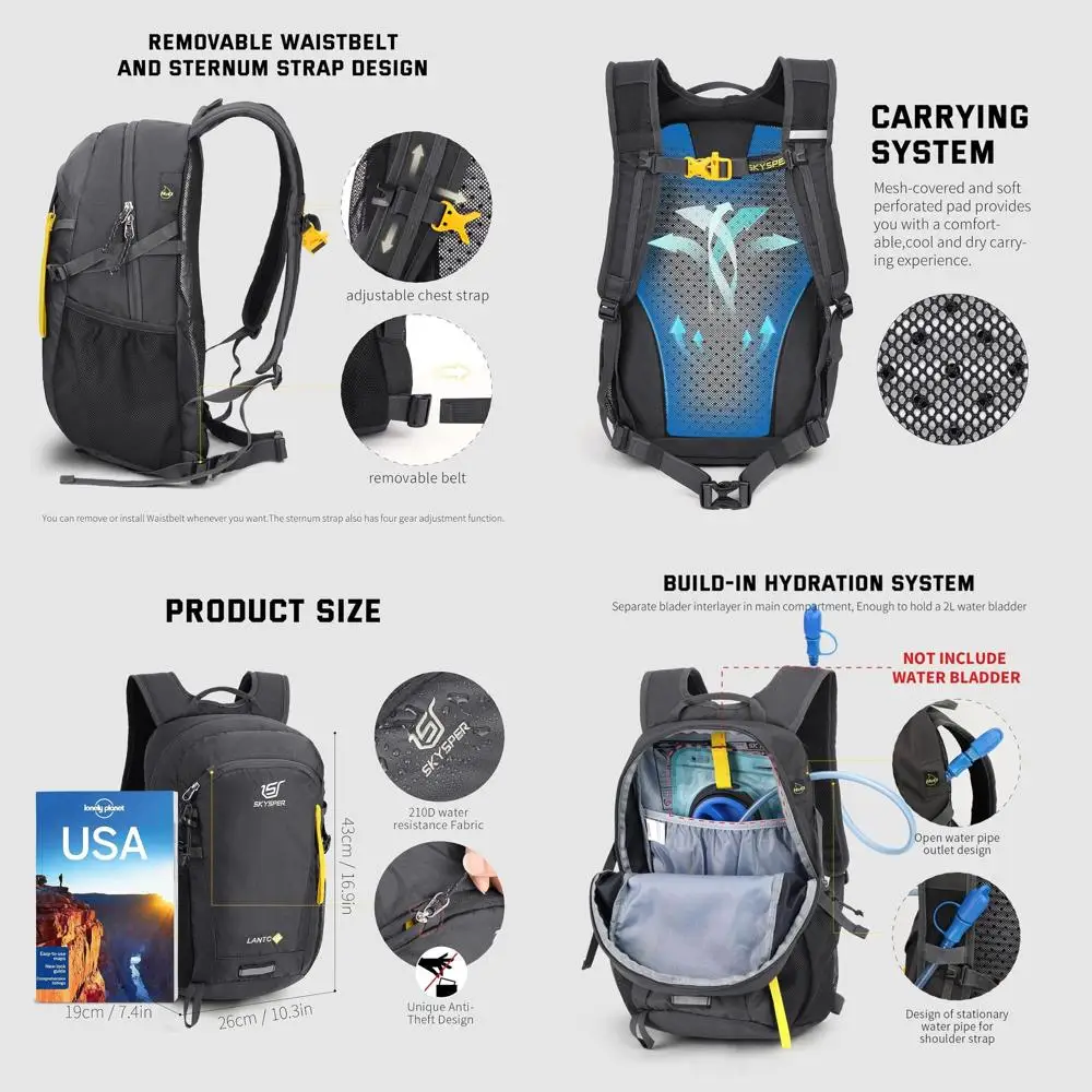 

Compact 20L Hiking Backpack for Men & Women - Lightweight Daypack for Outdoor Adventures