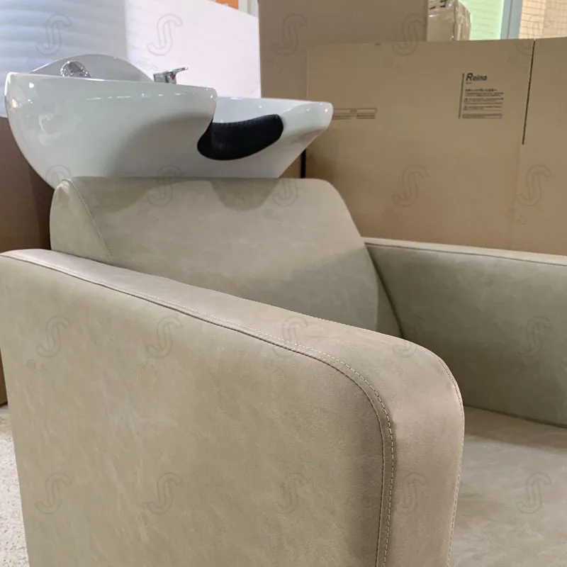 Thai-Style Flushing Semi-Reclining Plastic Basin Modern Simple Design Model H074 Made in China Hair Salon Shampoo Chair