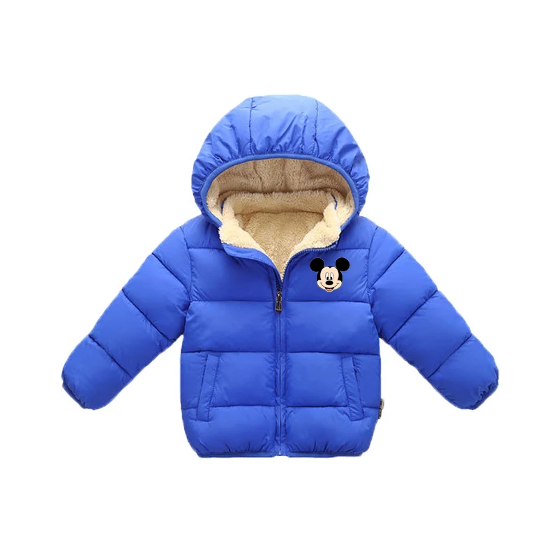 

Disney Baby Hooded Jacket for Kids Boys And Girls Winter Thick Warm Cashmere Outerwear Toddler Children Clothes 1-3 Years Old