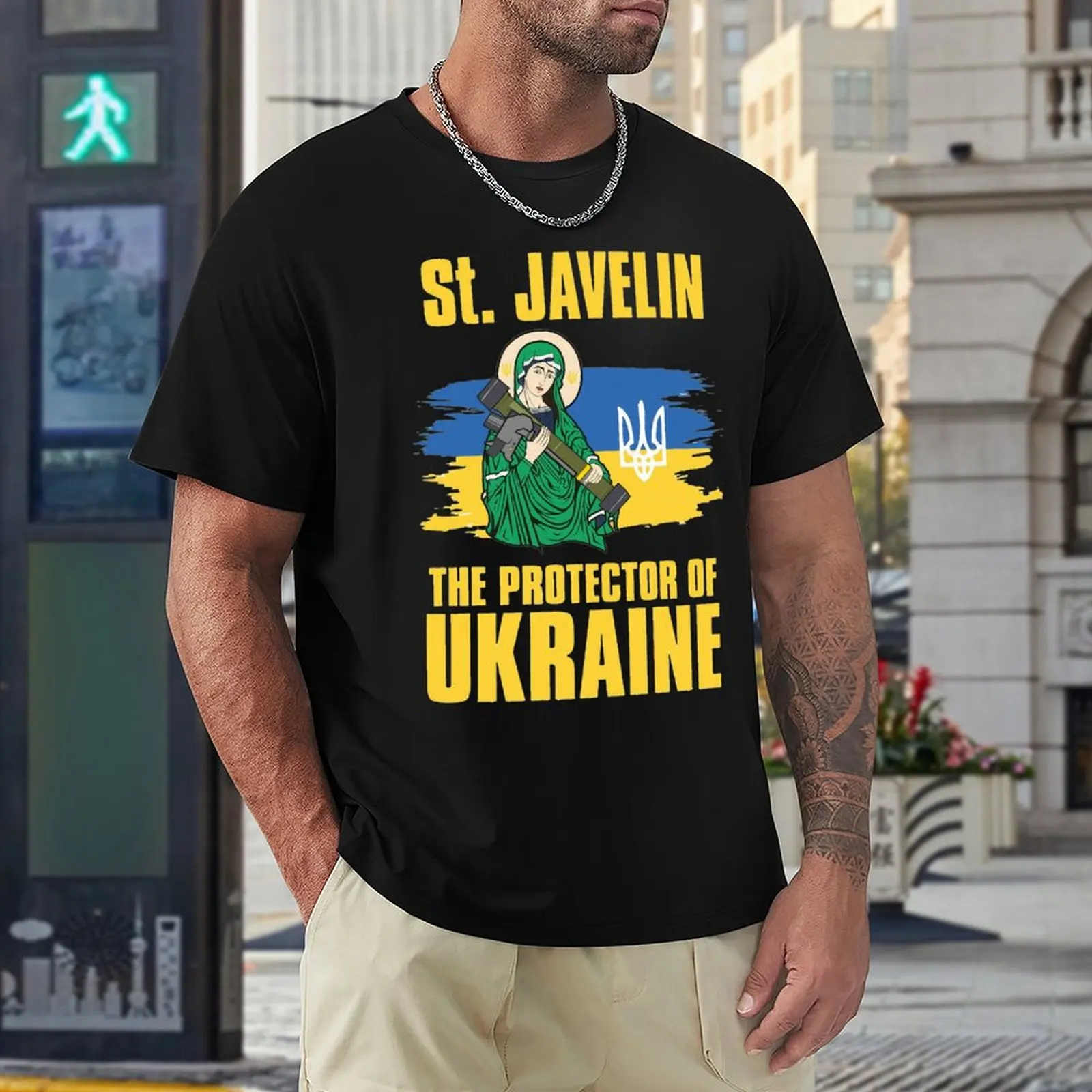 Saint Javelin The Protector of  for Crewneck T-shirt Move T-shirts Graphic Funny Novelty Aactivity Competition Eur Size