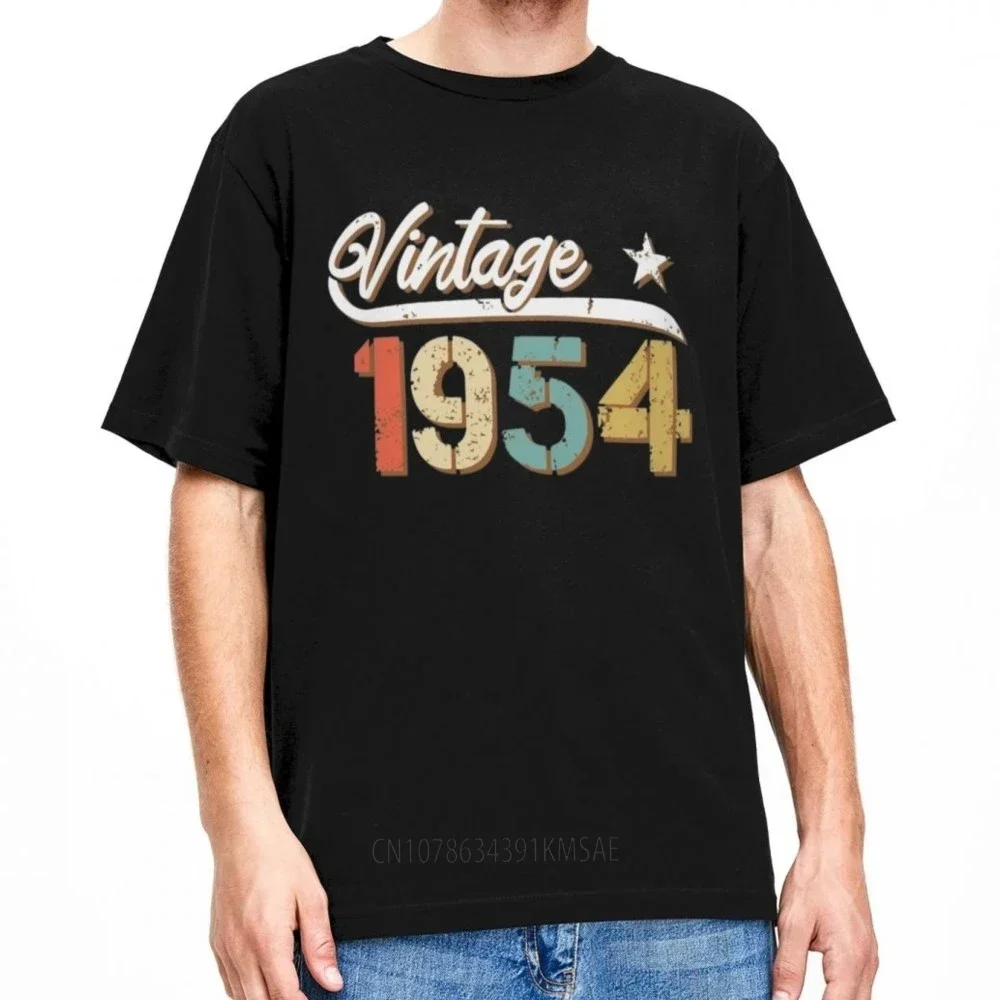 Men Women's Vintage 1954 70 Years Old Birthday Gift T Shirt Accessories 70th People Present  Cotton T-shirt Awesome Tees