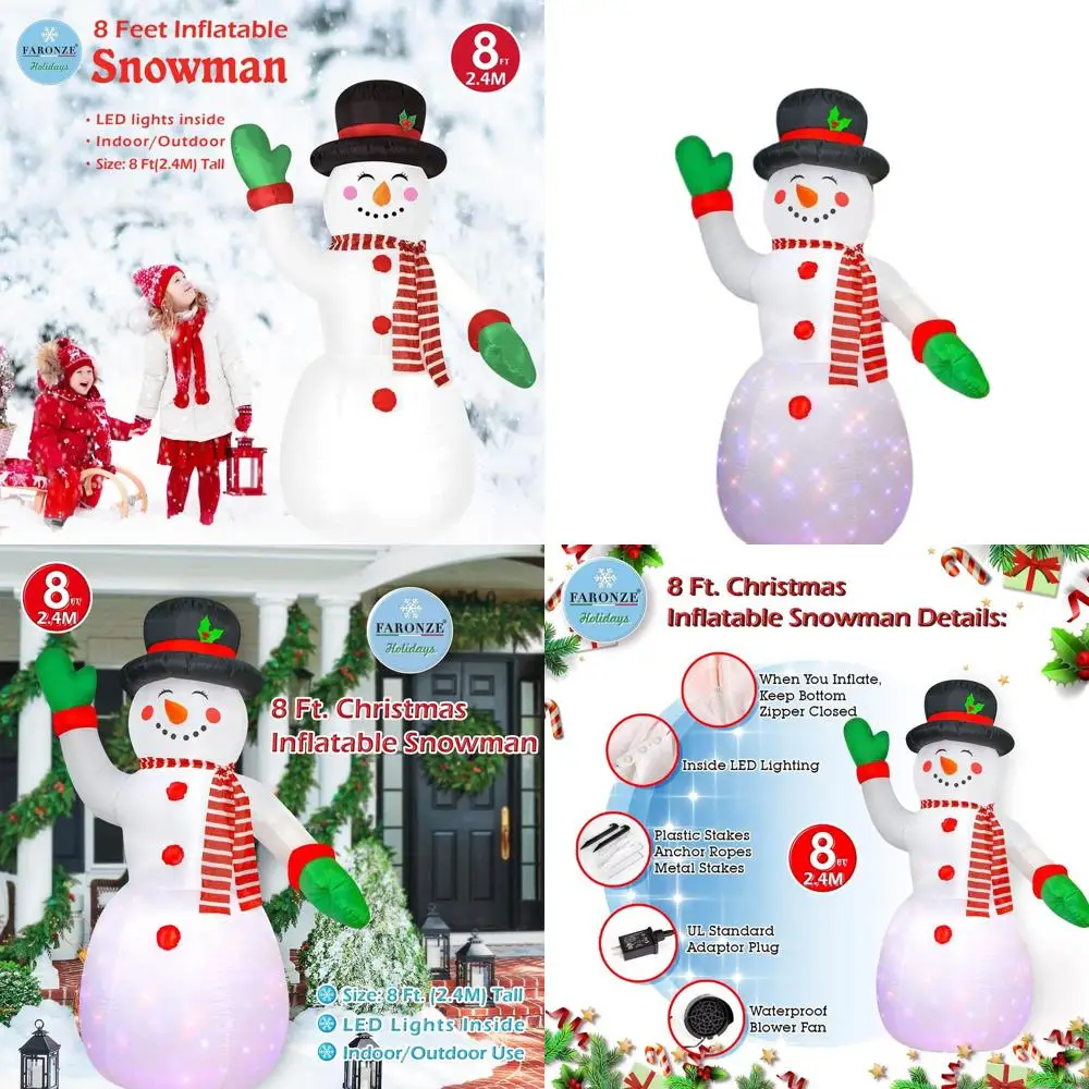 

8ft Tall Inflatable Snowman with Light & Fan for Indoor or Outdoor Christmas Decor