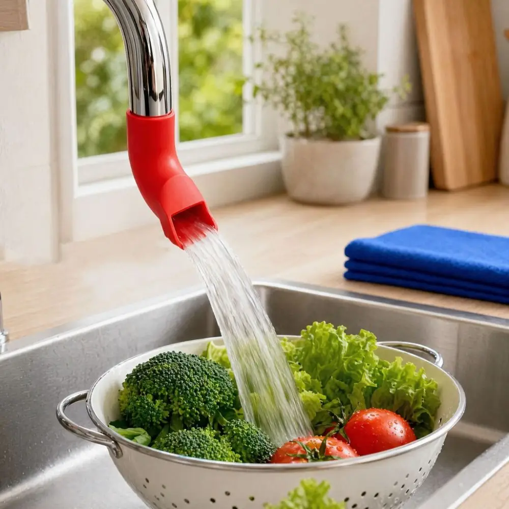 Splash-proof Kitchen Faucet Extender Extended Length No Assembly Required Water Outlet Nozzle Detachable Quick Connect
