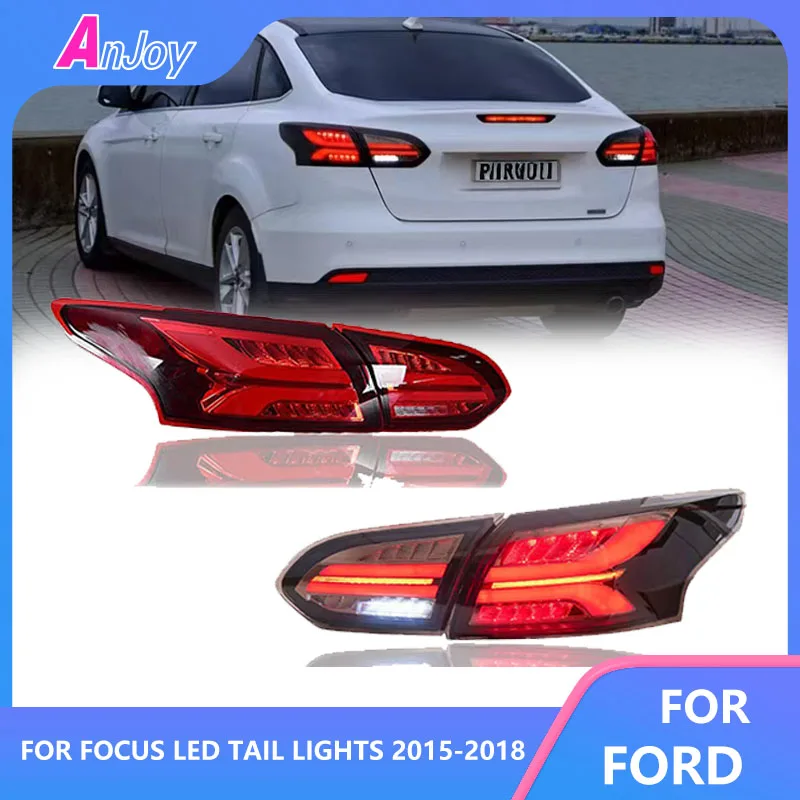 Car Tailight For Ford Focus Tail Lights 2015-2018 Focus Sedan LED Tail Lamp LED DRL Signal Brake Reverse Auto Accessories