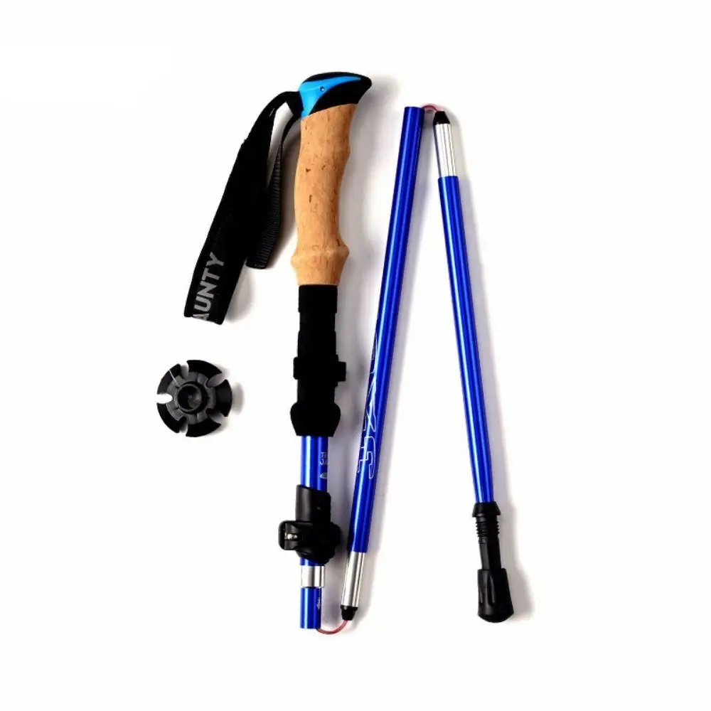 

Aluminum Outdoor Trekking Poles 5 Section EVA Cross Country Cane Ultralight Quick Adjustable Locks Walking Sticks Camping