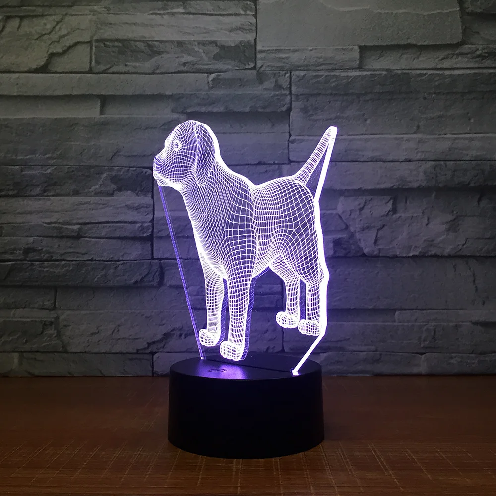 New Led Night Lights Children\'s Day Gift Led Pet Dog Colorful Usb Lamp Booth Toys Wholesale Lovely 7 Color Change 3d Lamp