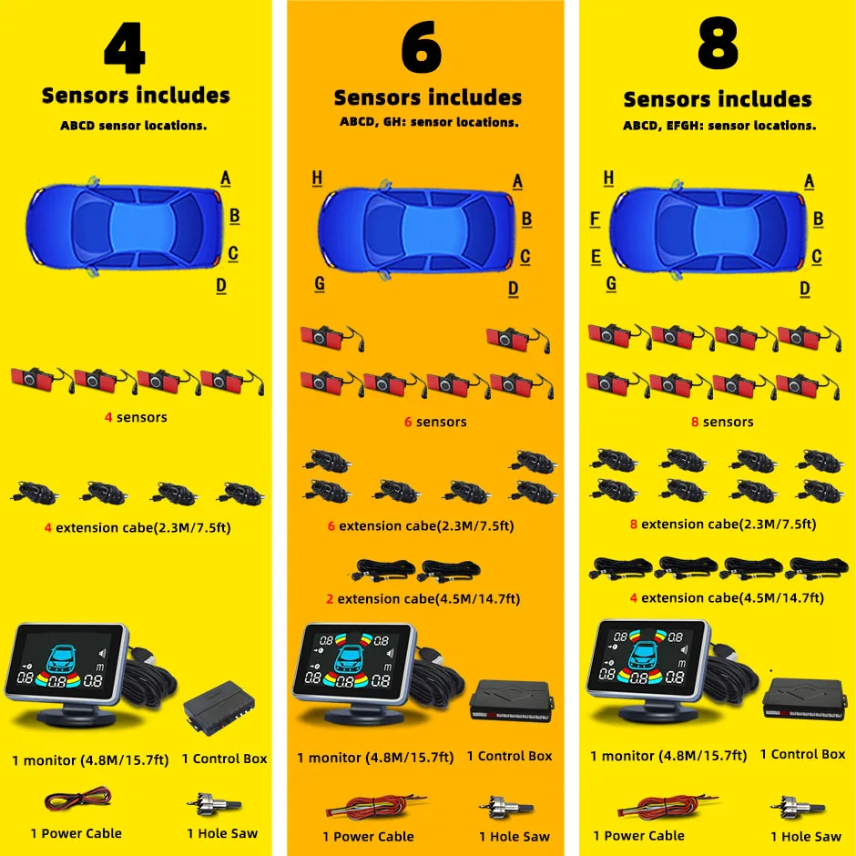 Park Distance Control 4/6/8 Pa - Ultrasonic Distance Sensor review and price