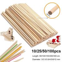Round Wooden Stick for Crafts Food Ice Lollies and Model Making Cake Dowel DIY Durables Dowel Building Model Woodworking Tool