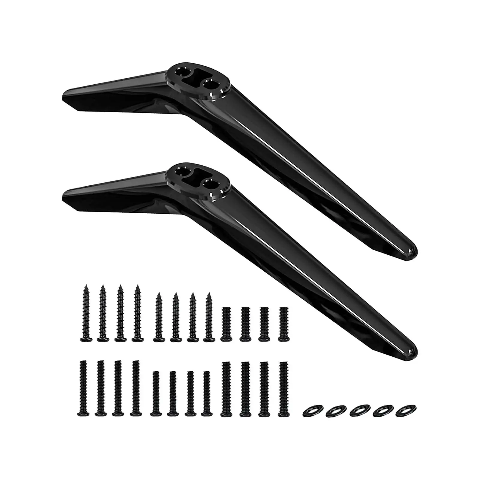 0.45-0.94인치 구멍 간격 액세서리용 간단한 조립 TV 베이스 스탠드 2개