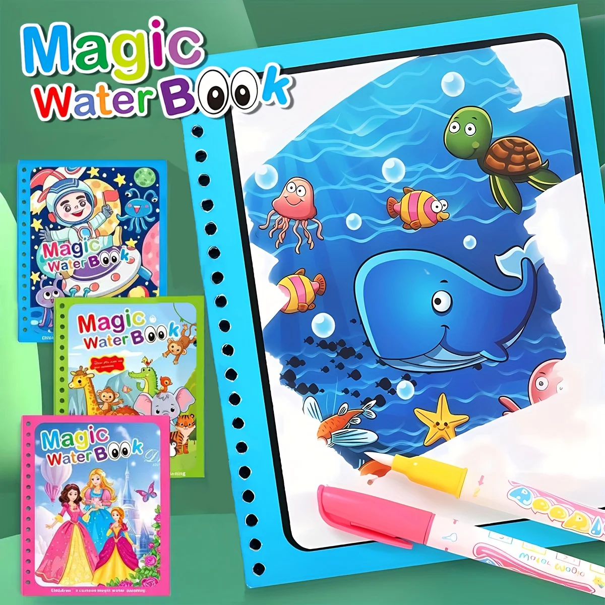 

Watercolor Painting Book, Reusable Coloring Book - Portable Educational Doodle Drawing Toy, Suitable as a Gift for Easter, Christmas, Birthdays, or New Year