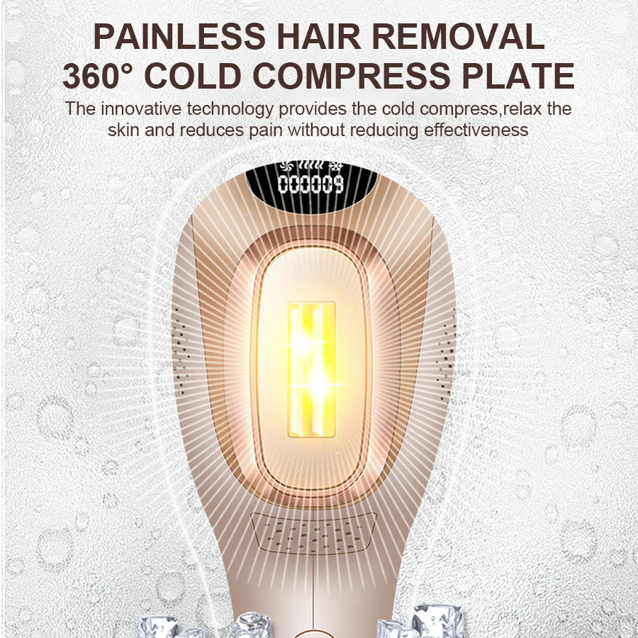 Epilatore Laser di raffreddamento per le donne depilazione IPL 2 finestre indolore per tutto il corpo Touch LCD trimmerspedizione permanente