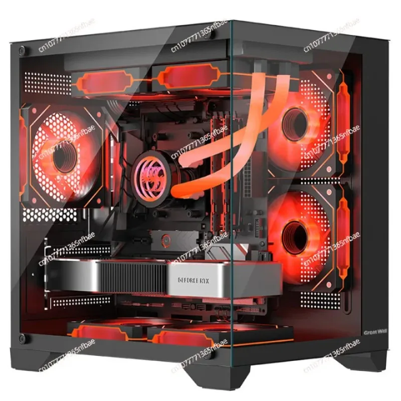 S1 MINI Seaview PC-Gehäuse MATX mit vollständiger Sichtseite – transparentes Glas, unterstützt 240 mm Wasserkühlung