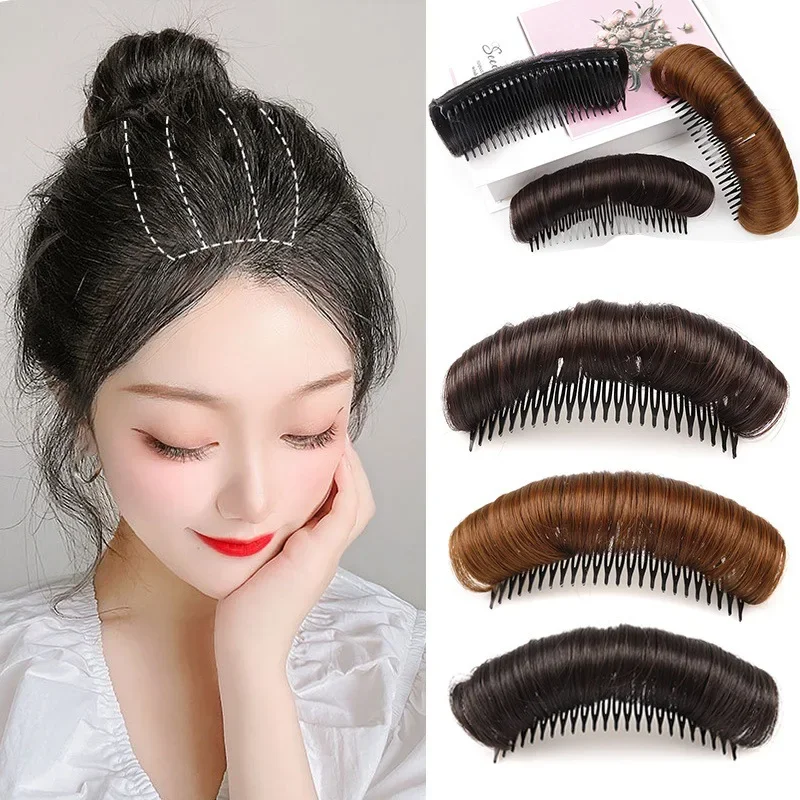 

Women Girls Head Top Fluffy Cushion Hair Pads Magic Hair Style Tool Princess Head Cushion Hair Root Enhancer Headdress Comb Clip