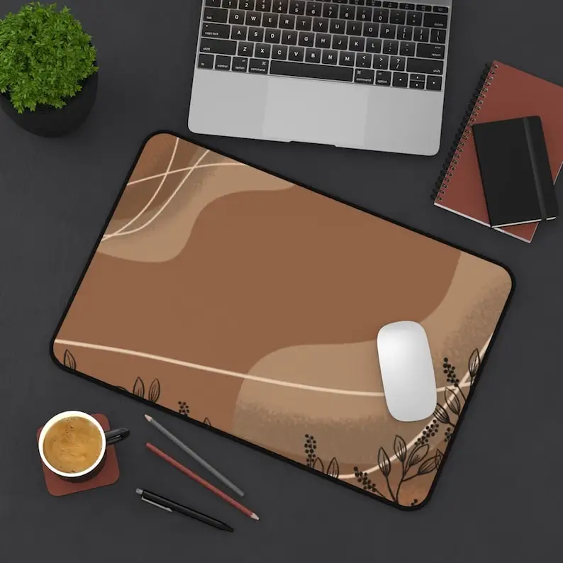 

Brown Striped Mouse Pad,Minimalist Style Gaming Desk Mat,Non-Slip Waterproof Mousepad,Office Decoration,Perfect Gift for Friends