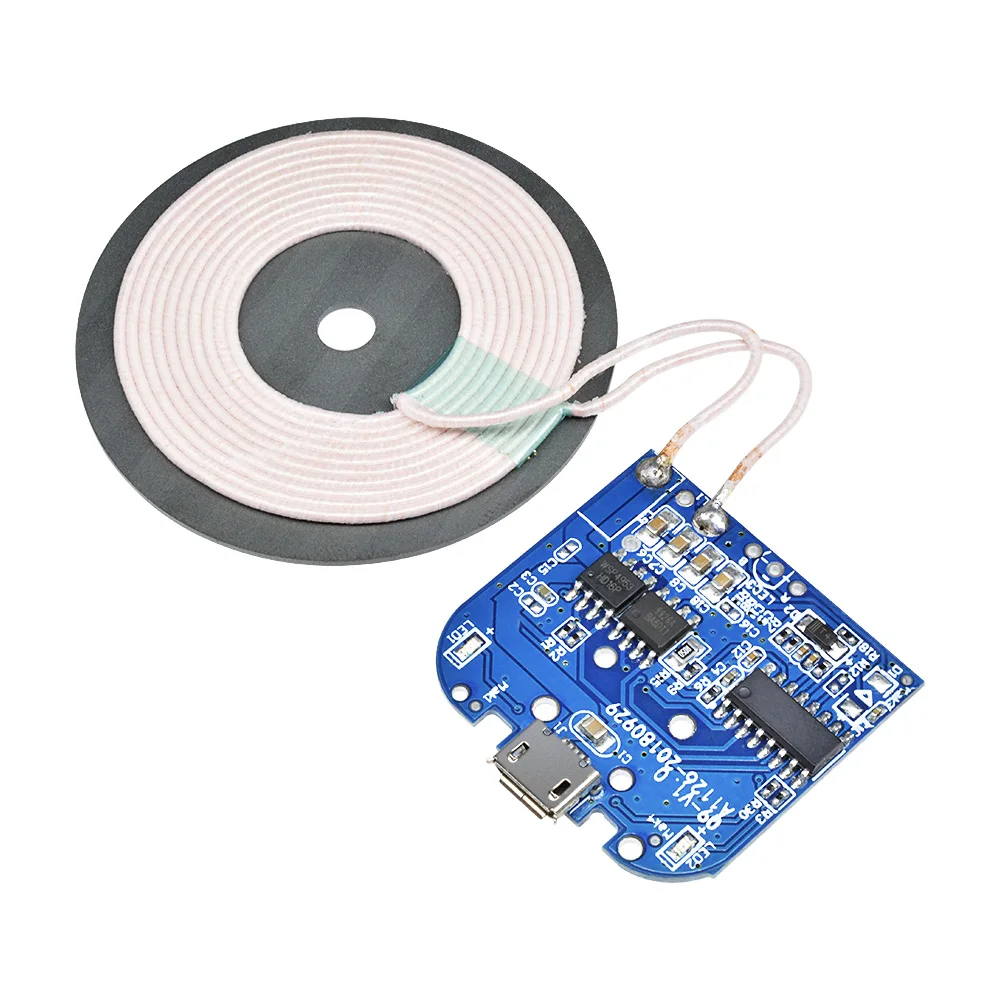 Electronic DIY For Qi Wireless Charging Standard Receiver Charger Module For Micro USB Mobile Phone Charger Board DC 5V 2A 10W