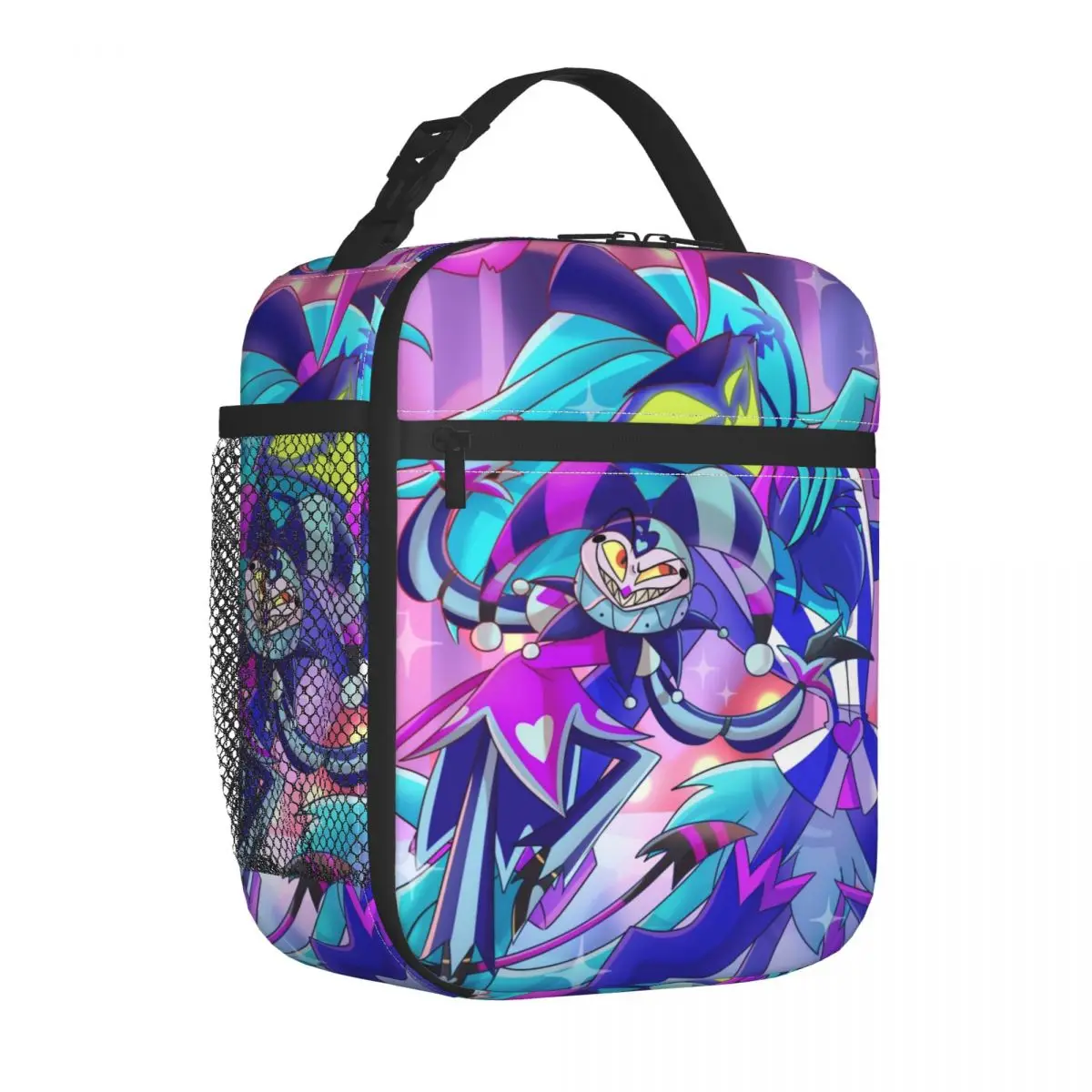 Fizzaroli Helluva Boss Animated Horror Musical Portable Lunch Boxes Women Leakproof Thermal Cooler Food Insulated Lunch Bag