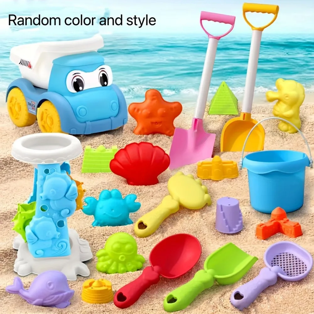 Beach Toys for Kids Sand Toys Set Sand Bucket Shovel Rake Toys for Beach Animal Dinosaur Molds Travel Sandbox Toys for Toddlers