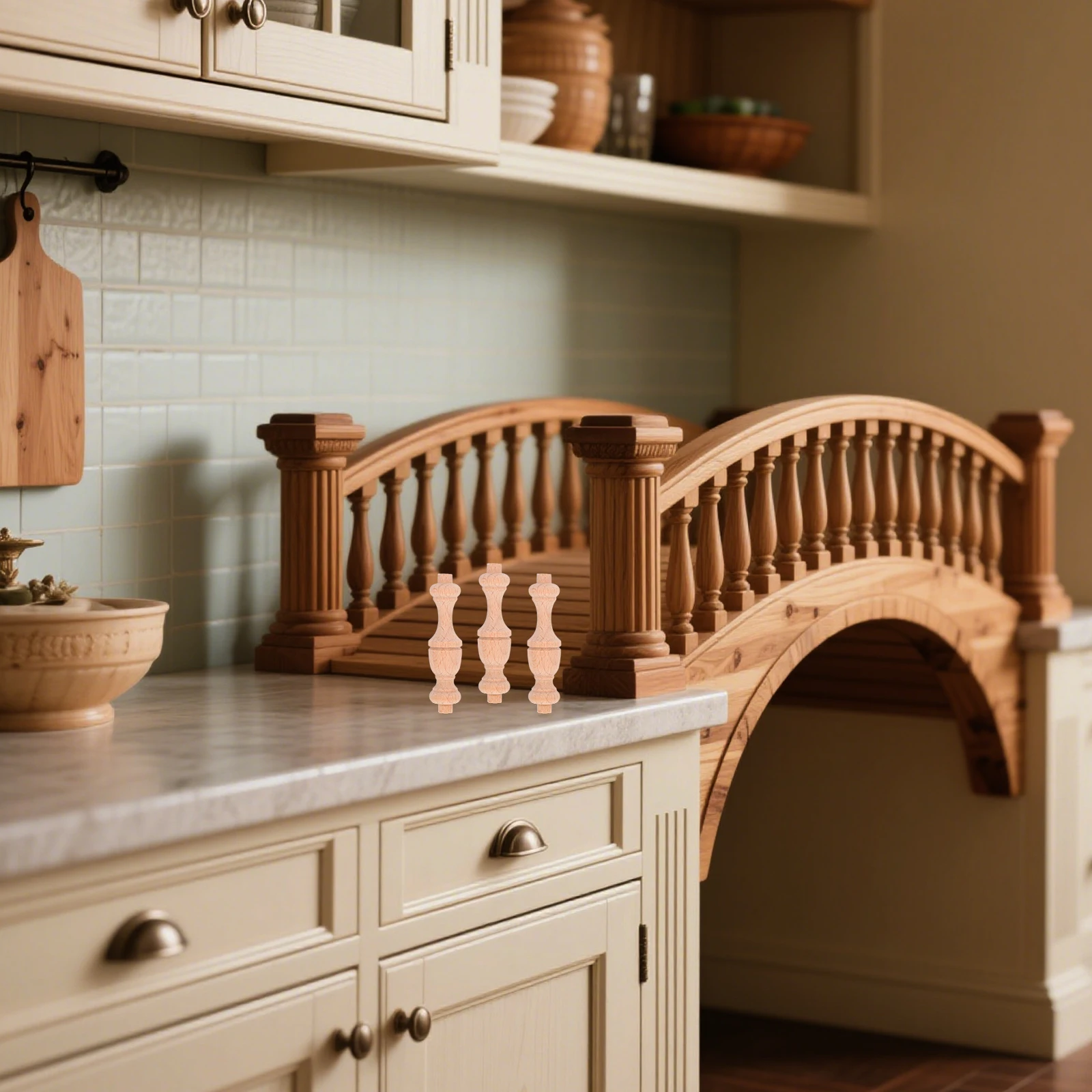 

6pcs Unfinished Solid Decorative Gourd Design Mini Roman Balusters For Home Diy Crafts Furniture Projects Spindles For Crafts