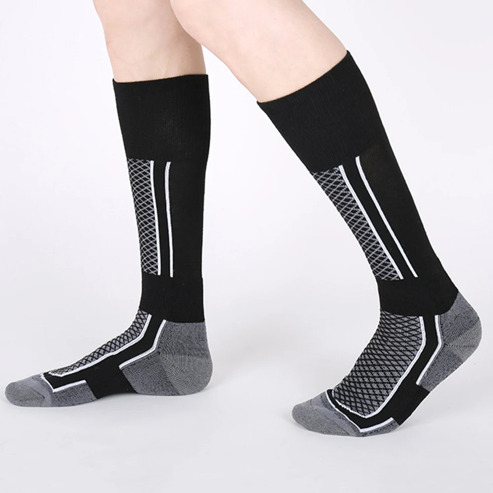 Calcetines deportivos térmicos de lana para hombre y mujer, medias cálidas de invierno, calcetines de snowboard de presión reducida, con forma de