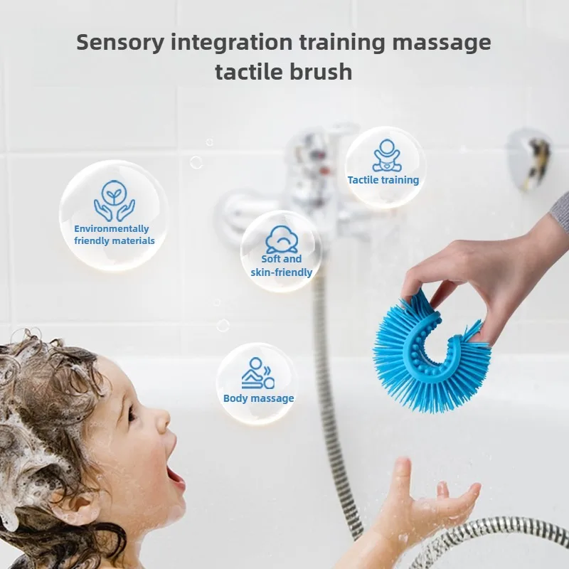 Silicone Body Scrubber Bath Shower Sponge Dry Bath Brush for Body Massager Bast Exfoliating Silicone Bathing Scrubber Body Brush