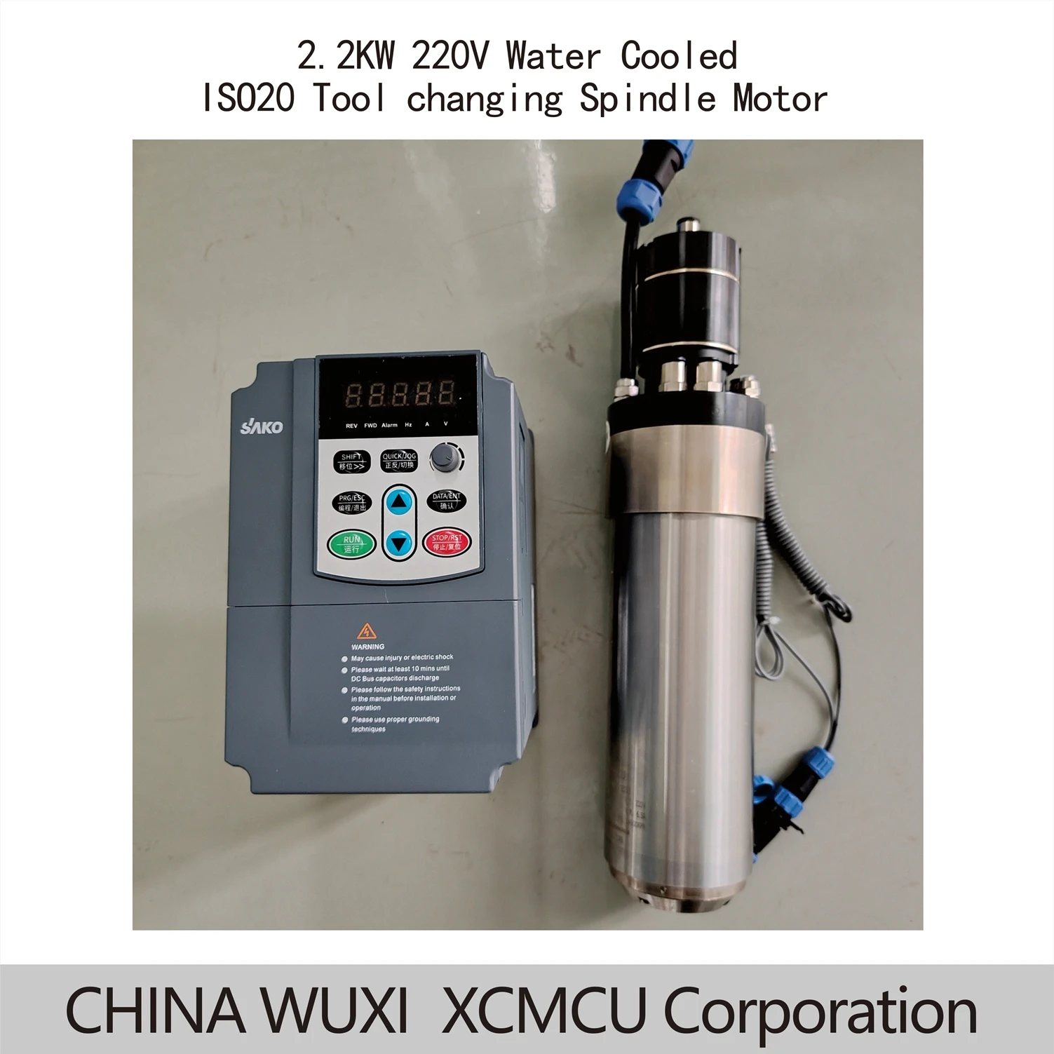 

2.2KW 220V Water Cooled Tool changing Spindle Motor Kits & 2.2kw VFD Inverter 24000rpm ISO20 Collets for CNC Router Engraving M
