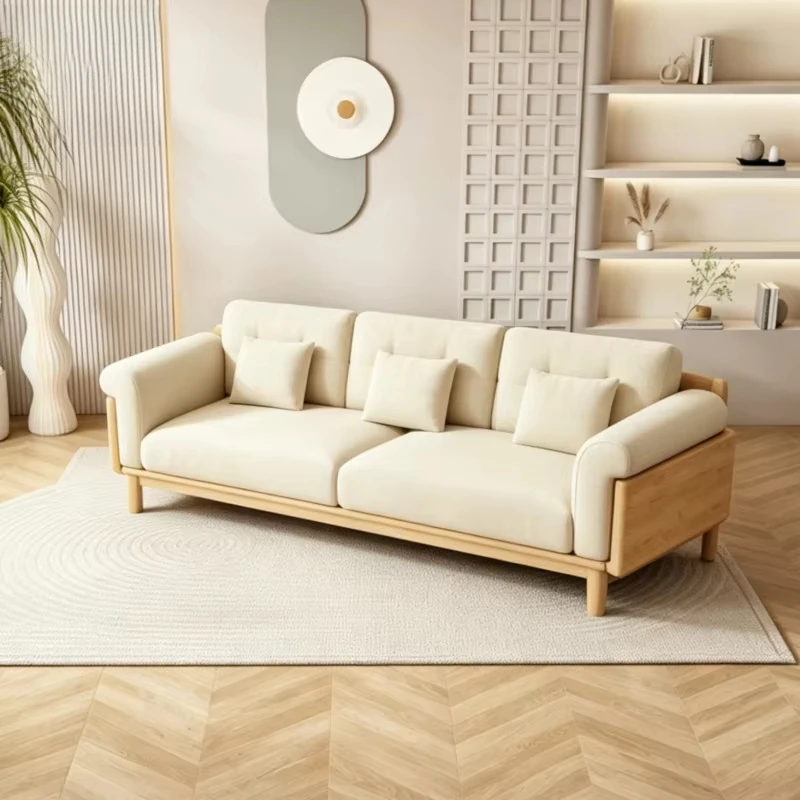Modern sofa, new fashion living room furniture, wooden upholstered sofa