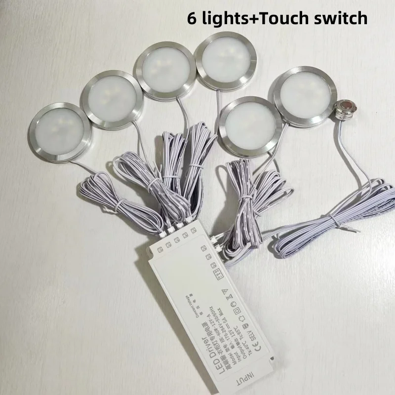 LED Surface Mounted Cabinet Wardrobe Light with Touch Switch Hand Door PIR Sensor Kitchen Bar Display Case Cupboard Puck Light