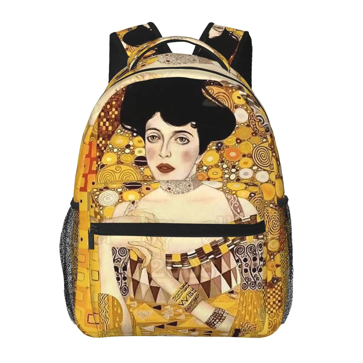 

(Austria) Portrait Of Adele Bloch-Bauer, Detail By Backpack Hot Sale Daypack BookBag School Bag Shoulder Bags for Men Women