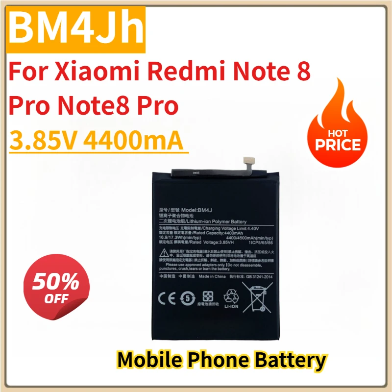 

New Replacement Mobile Phone Battery 3.85V 4400mA BM4Jh For Xiaomi Redmi Note 8 Pro Note8 Pro