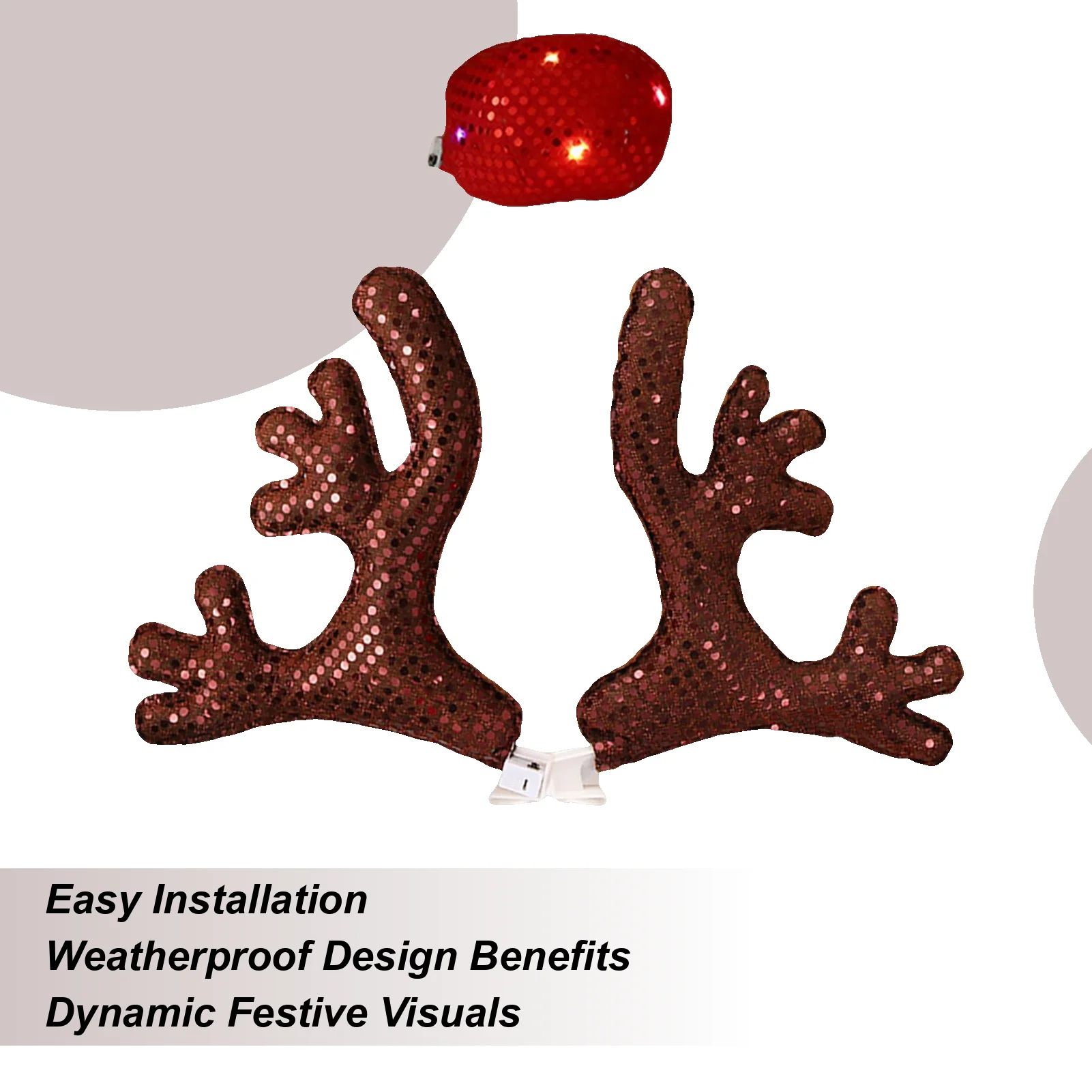 

Christmas Car Decorations Cute Funny Waterproof Vehicle Exterior Deer Costume Accessories For Winter Holiday New Year Family