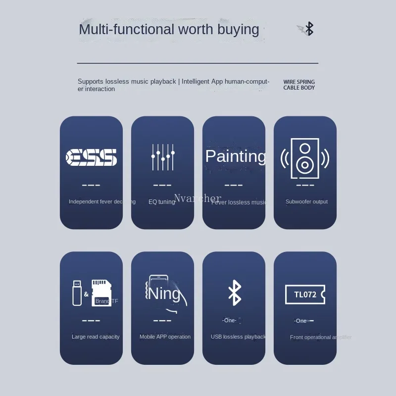 Receptor Bluetooth 5.0 player de música sem perdas toca-discos digital ES9038 decodificação