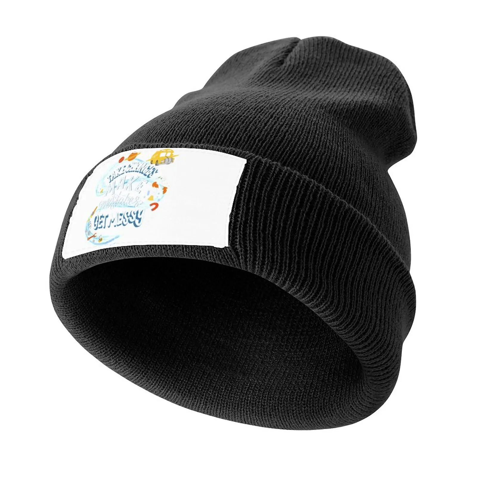 

Magic Schoolbus Frizzle Quote Knitted Cap Designer Hat Hood derby hat Women's Men's