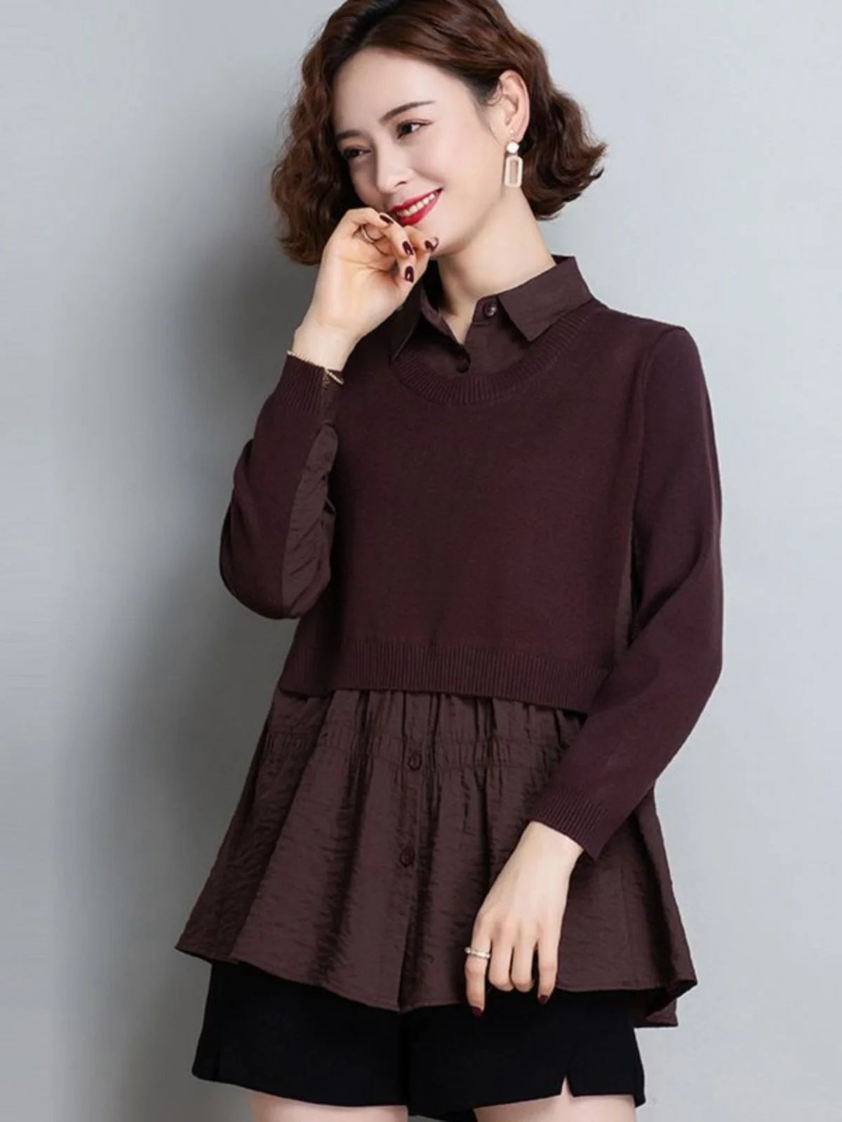 

Женский вязаный свитер с бейсбольным воротником, весенний новый свитер с длинным светом, элитная модная корейская версия, верхняя одежда