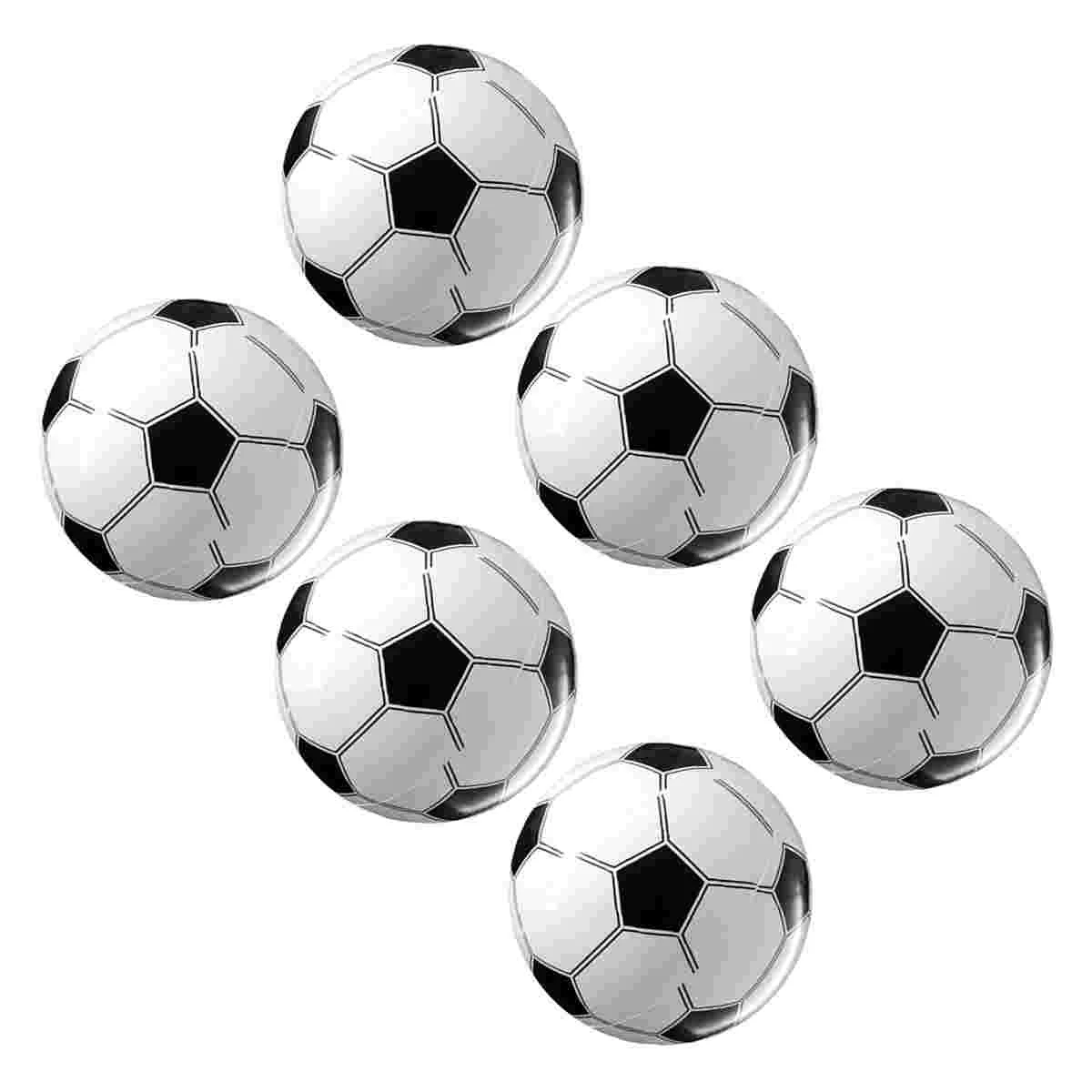 6pcs Inflatable Soccer Balls Party Favors Supplies Decorations Kids Football Toys Set (White and Black)