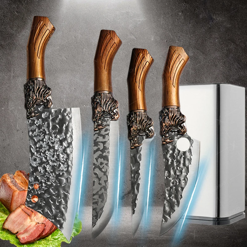 

WXCOO Chef Knife Non-slip Wooden Handle Sharp Boning Fish and Meat Kitchen Knife Stainless Steel Kitchen Accessories 1-7pcs