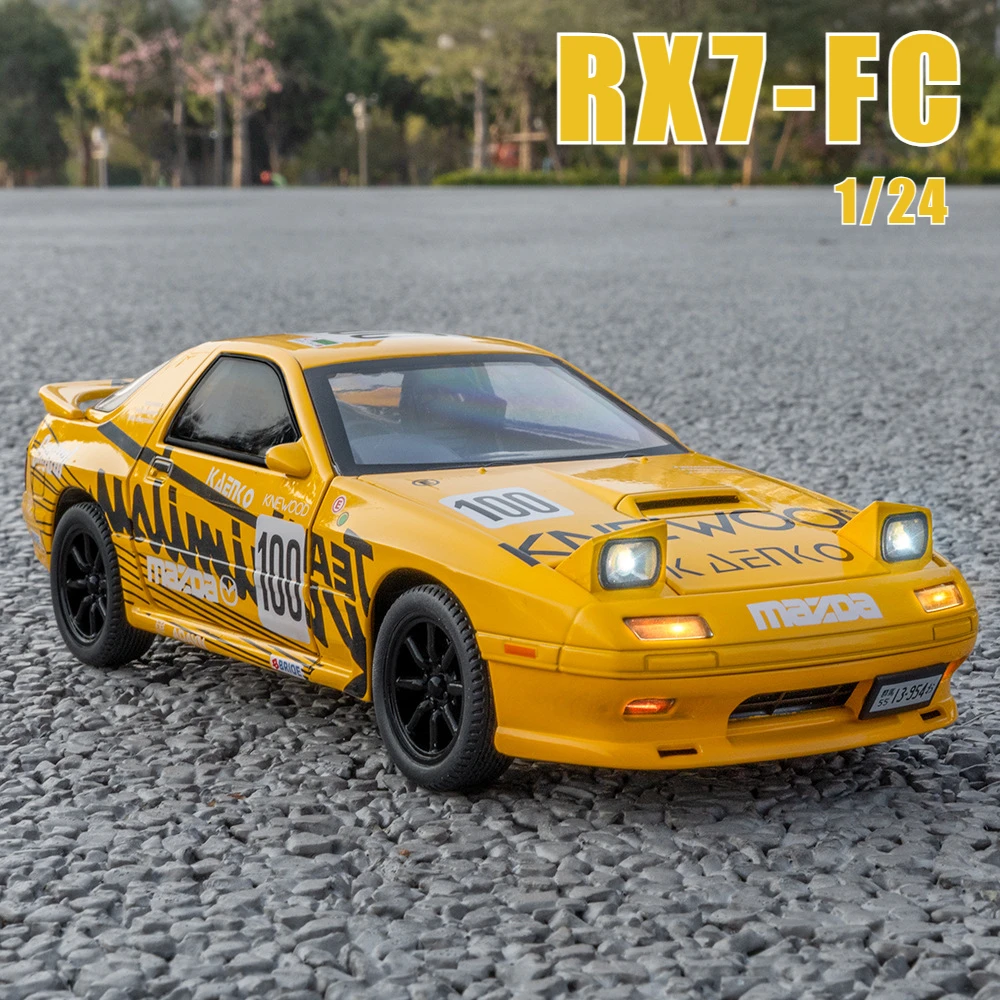 1:24 Mazda RX7-FC Track Version Super Racing Hochpräzises Legierungsmodell Sound Light Pull Back Hot Wheels Kindergeschenk